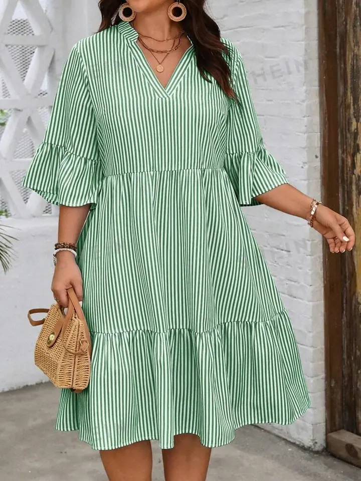 Vestido a rayas verdes