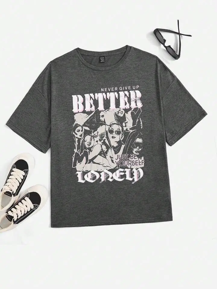 Remera gris better never give up