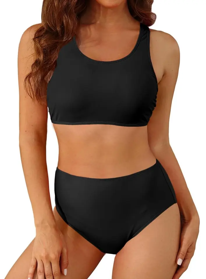 Bikini negro tiro alto