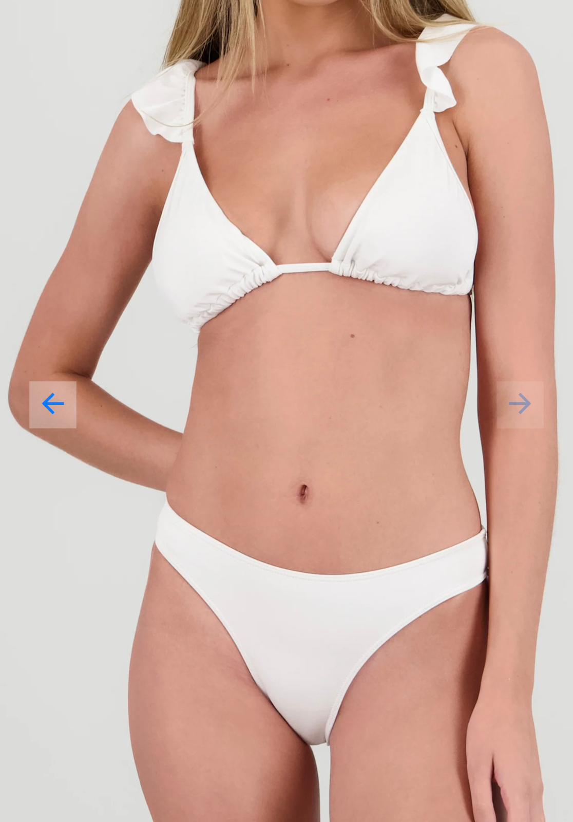 Bikini blanco volados arriba