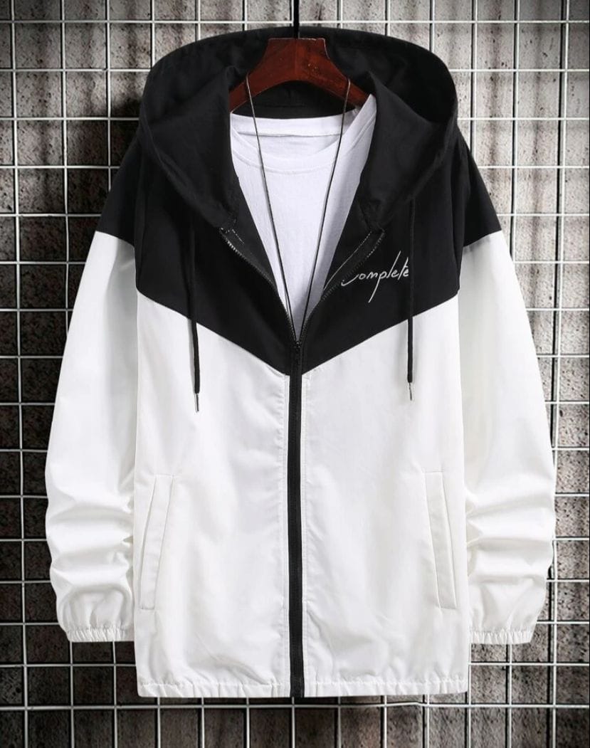 Campera fina blanca y negra