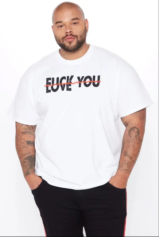 Remera blancka fuck/love you