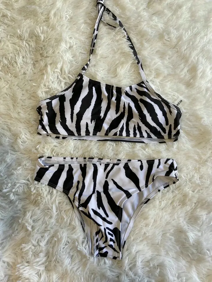 Bikini malla blanca zebra