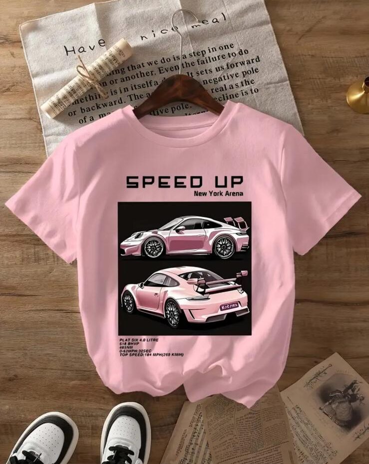 Remera rosa auto speed up