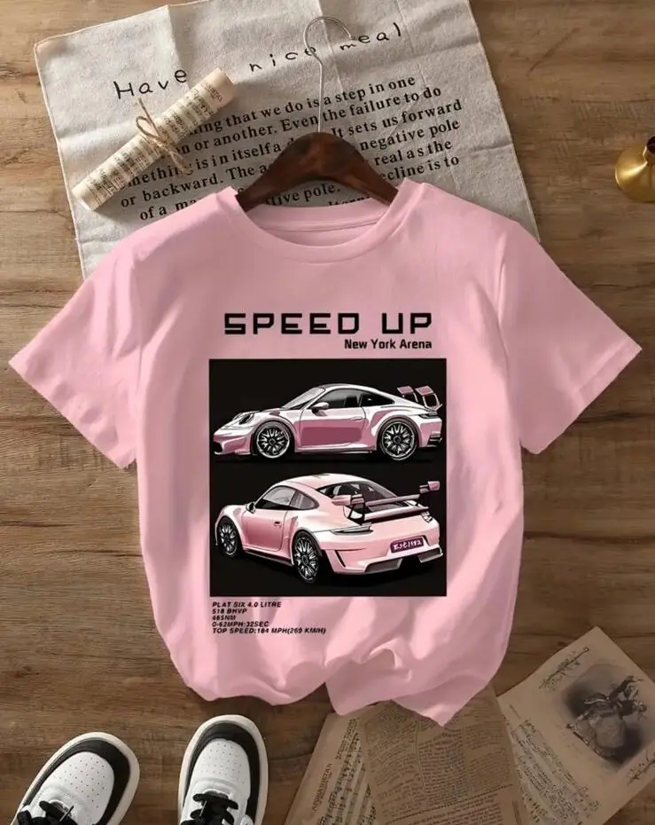 Remera rosa auto speed up