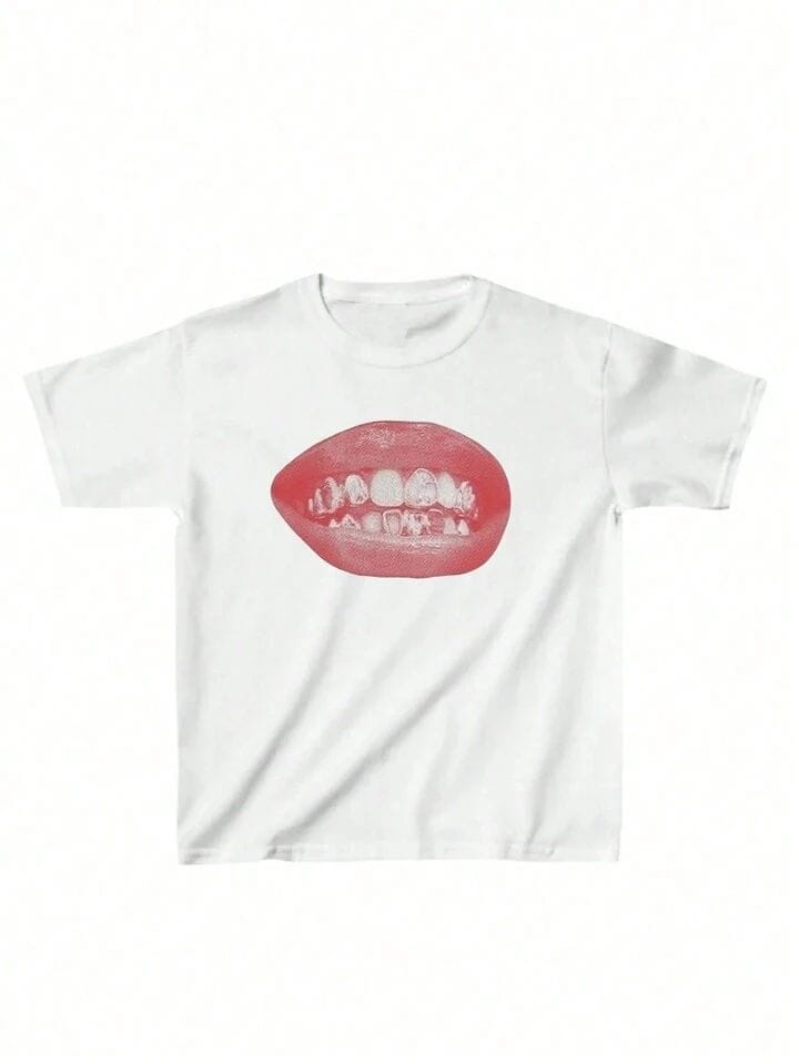 Remeron blanco diseño boca roja