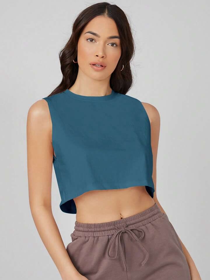 Top musculosa verde azulado