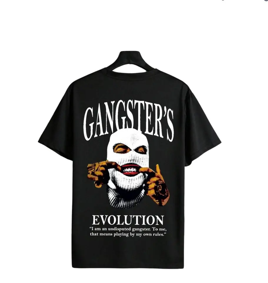 Remera negra gangsters pasamontañas