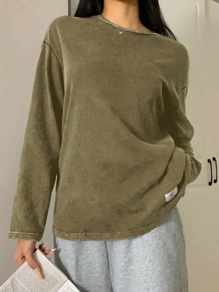 Buzo sin felpa beige verdoso