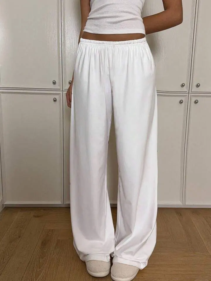 Pantalón palazo blanco elastico