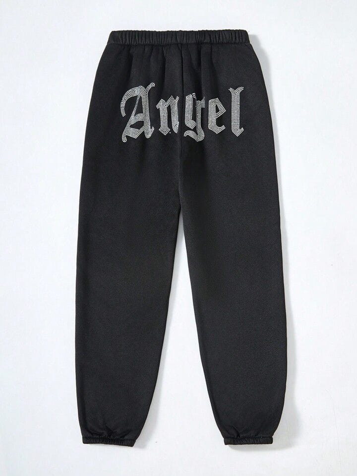 Pantalón negro angel brillos sin felpa