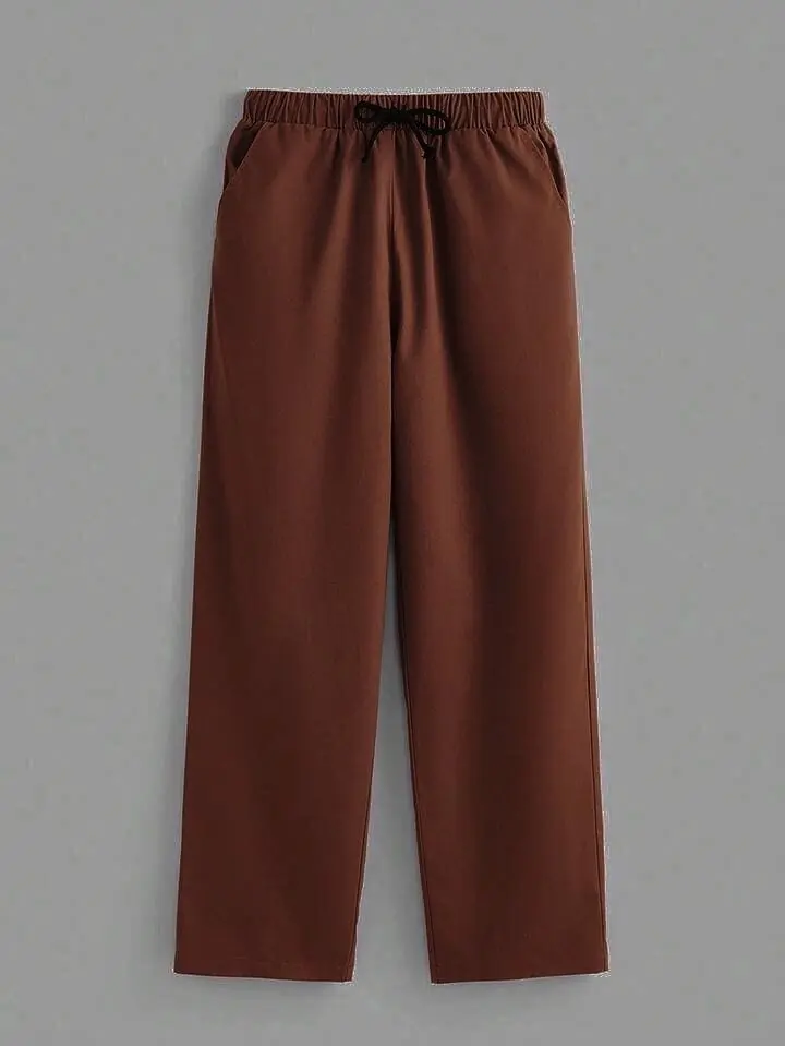 Pantalón jogger recto marrón
