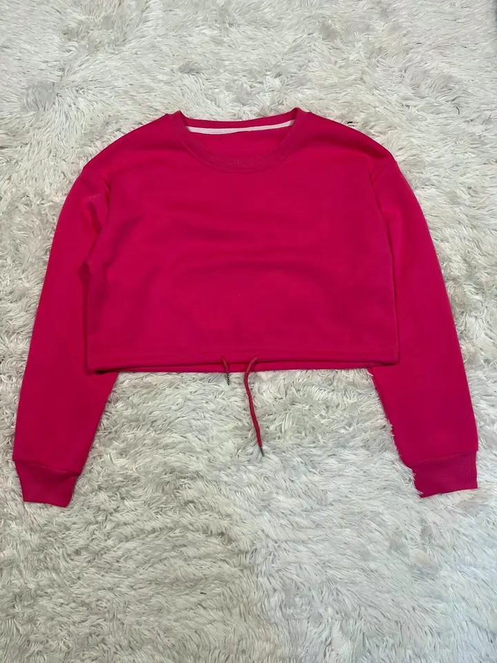 Buzo crop top fucsia
