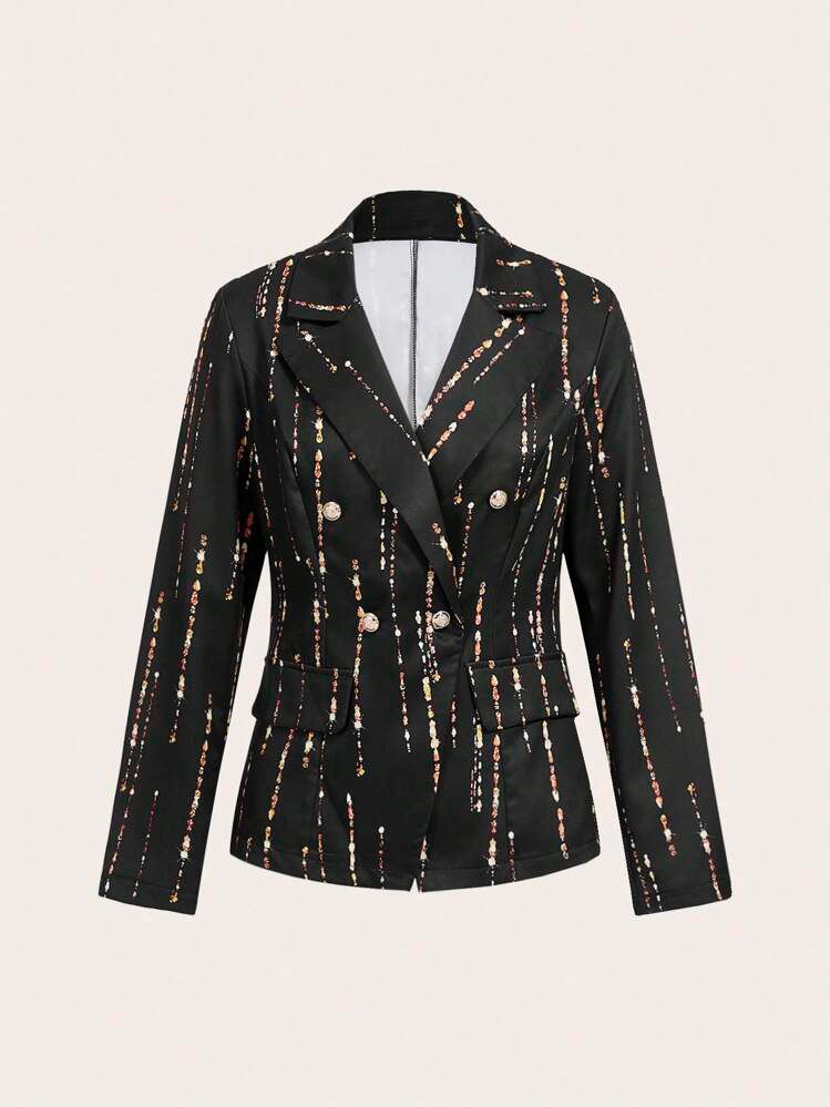 Blazer negro con estampado tipo destellos