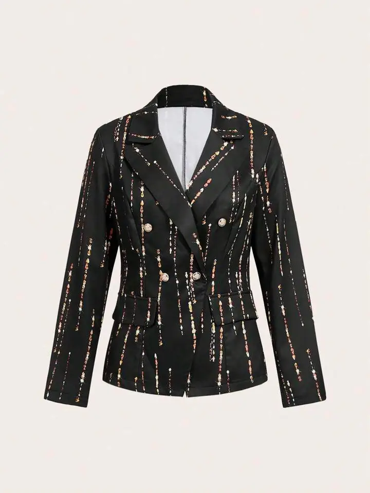 Blazer negro con estampado tipo destellos