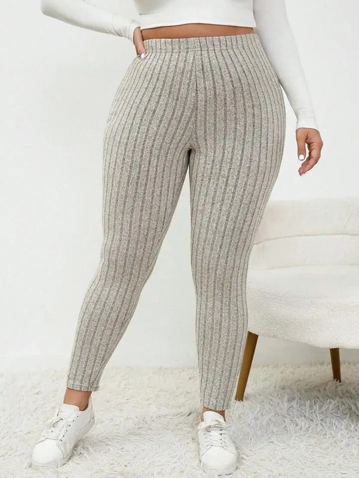 Calza beige canalé