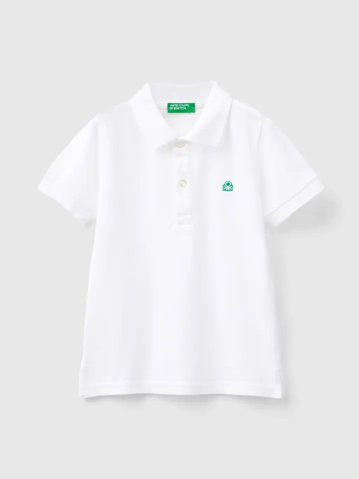 Remera polo benetton blanca