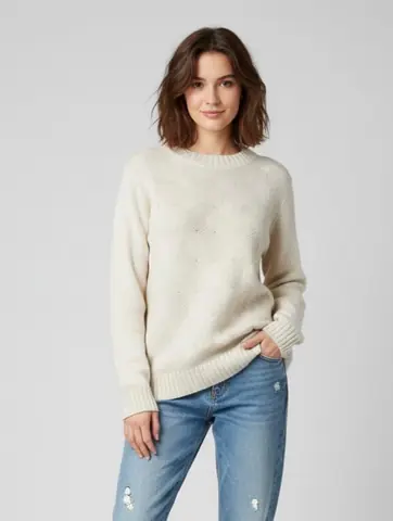 Buzo de punto beige claro