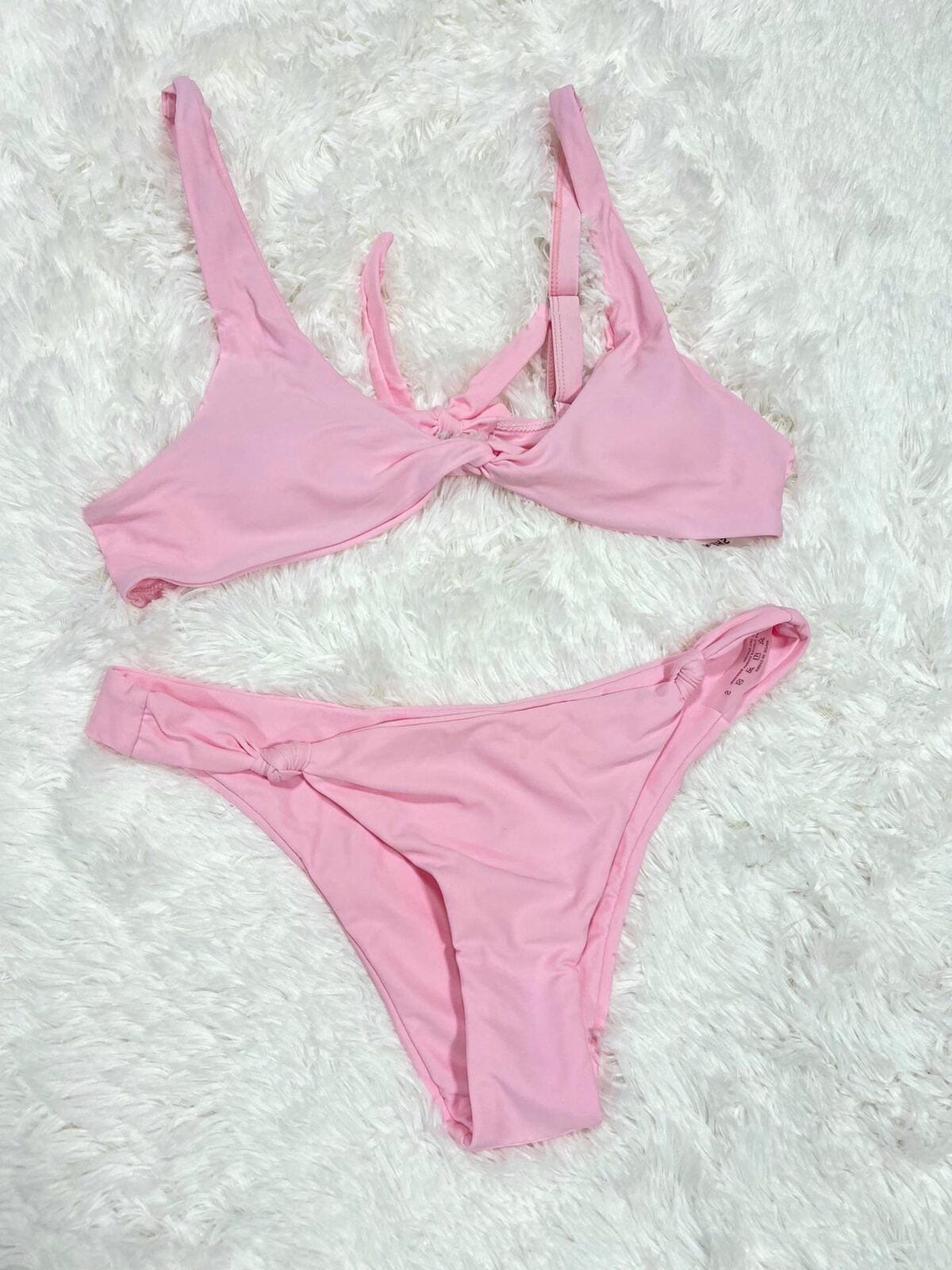 Bikini malla rosa pastel 2 piezas