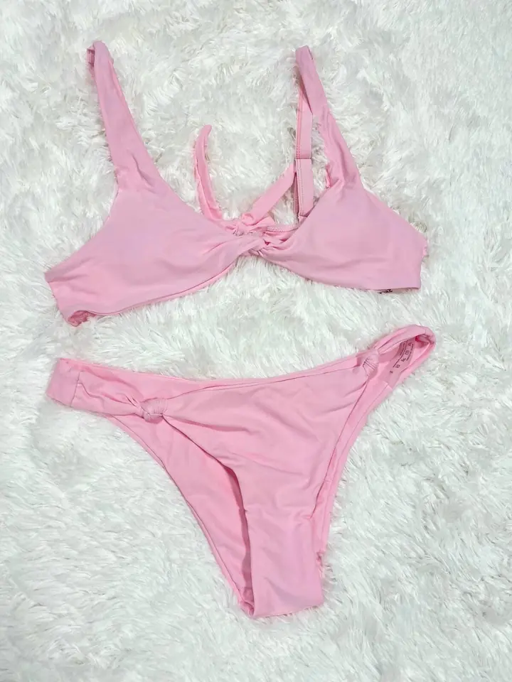 Bikini malla rosa pastel 2 piezas