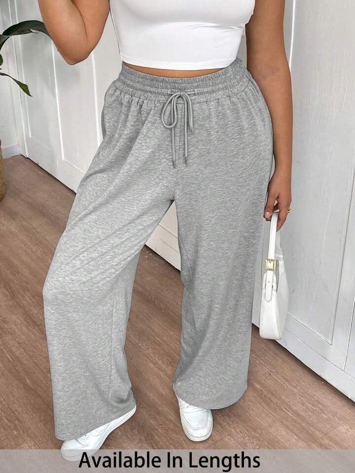 Pantalón gris ancho sin felpa