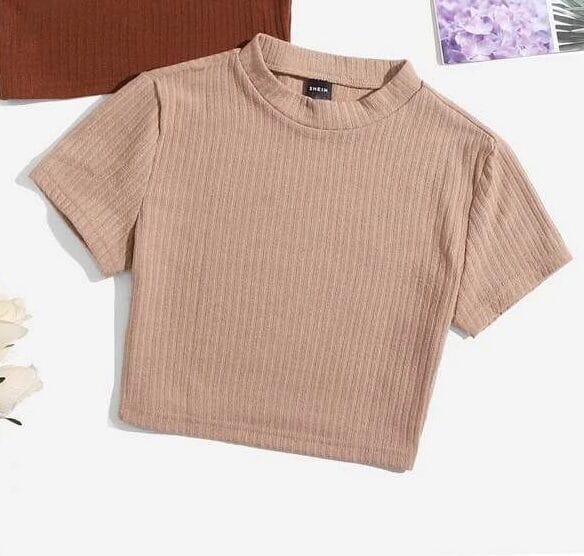 Top caqui cuello alto