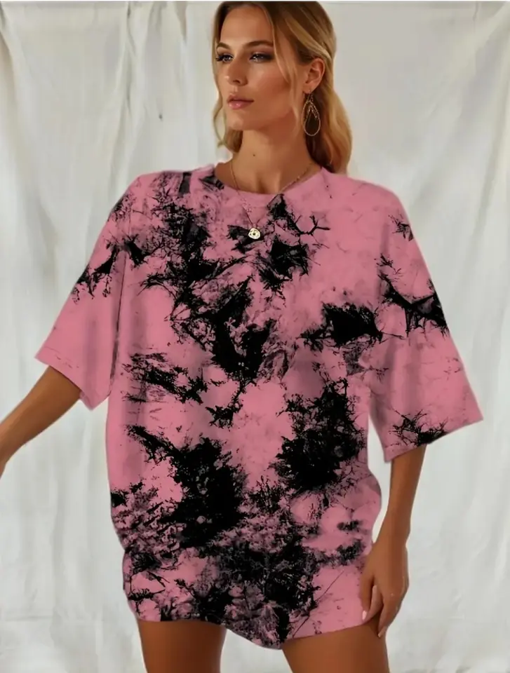 Remera rosa tie dye negro