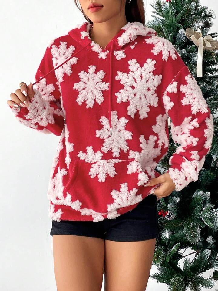 Canguro teddy rojo copos de nieve