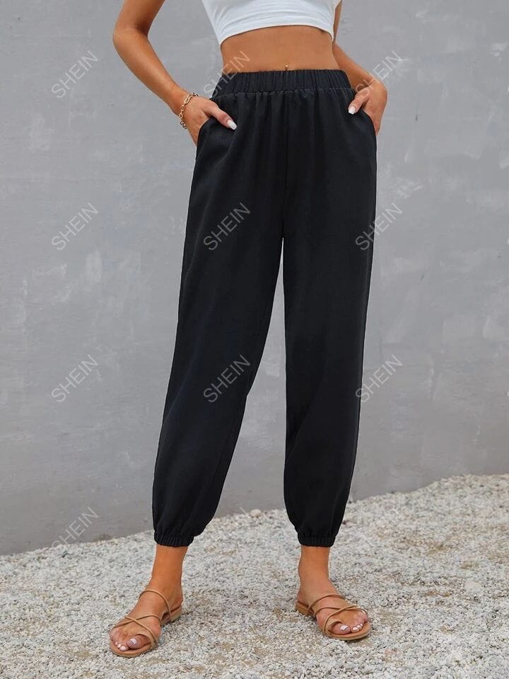 Jogger negro sin felpa fino