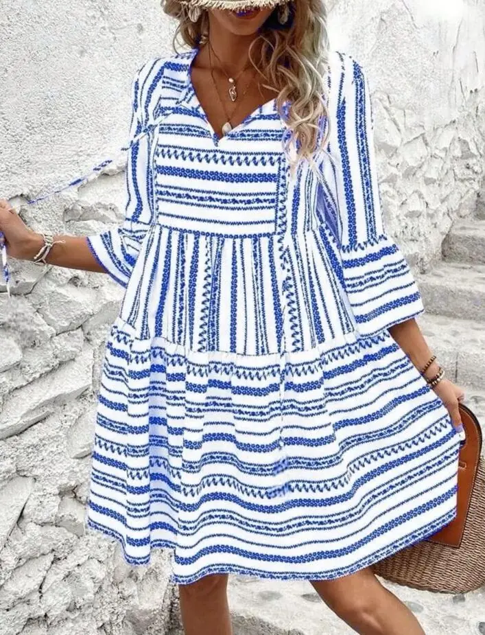 Vestido arabescos celestes