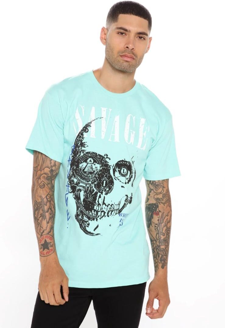 Remera verde agua savage hombre