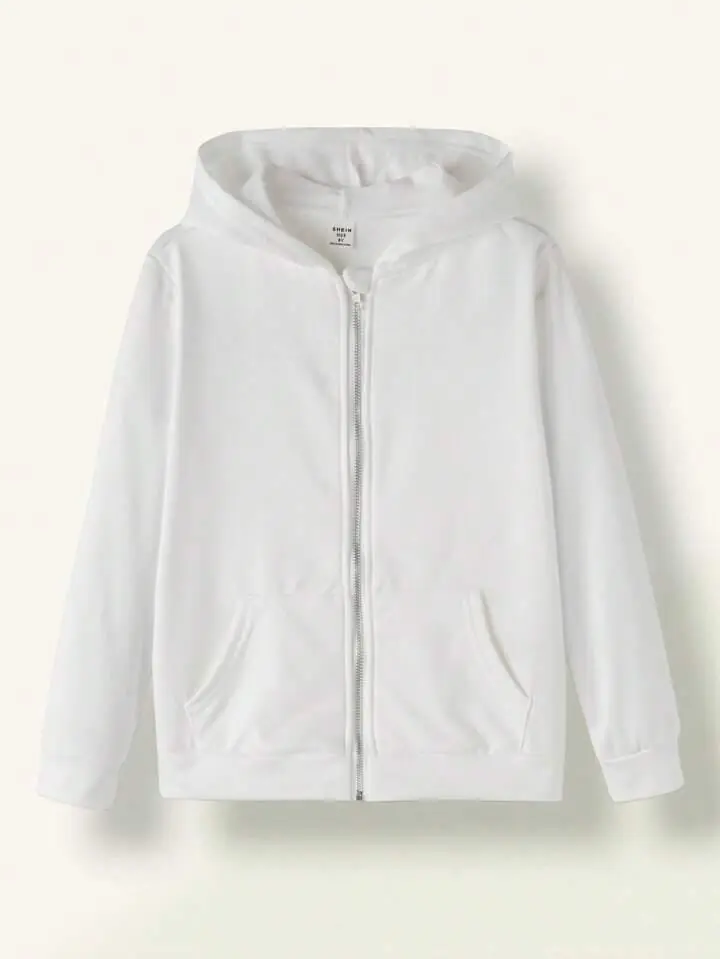 Campera blanca cierre plateado