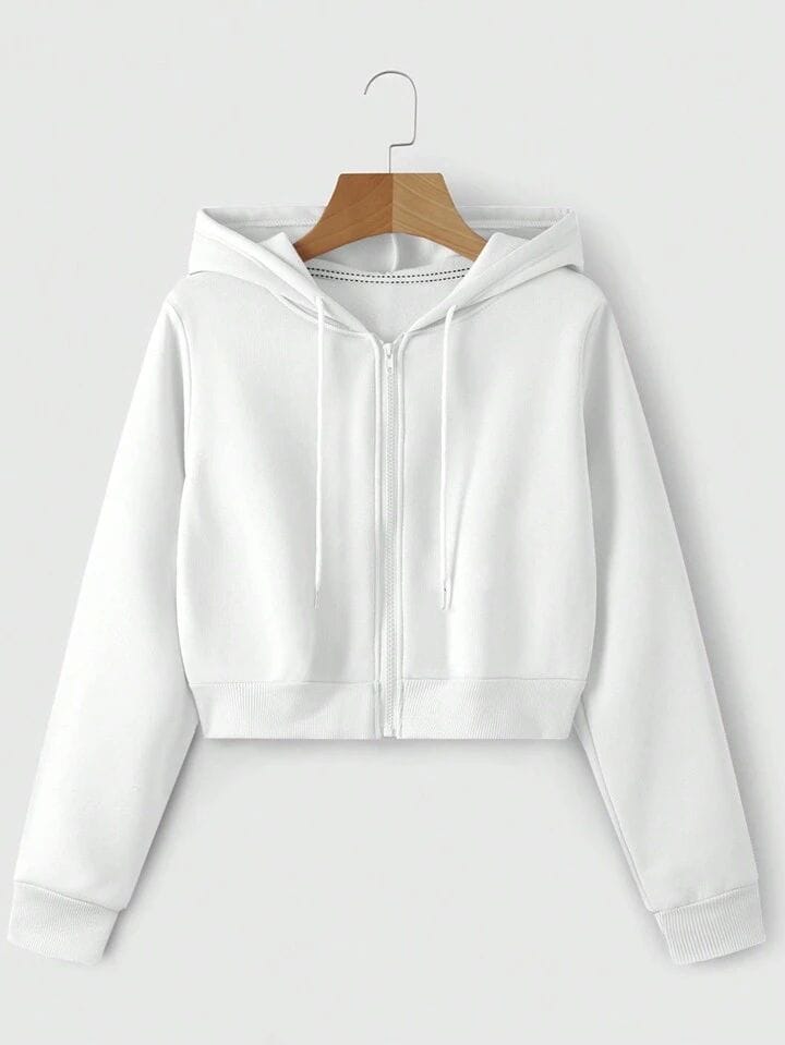 Campera blanca crop top