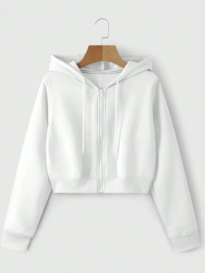 Campera blanca crop top