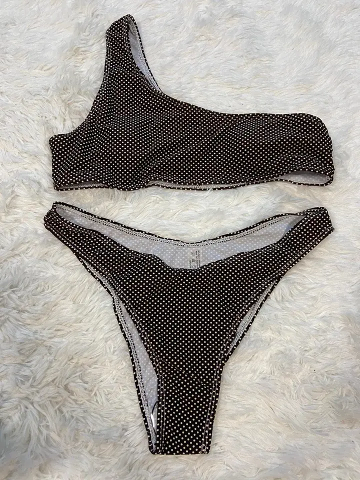 Bikini malla marrón puntos blancos