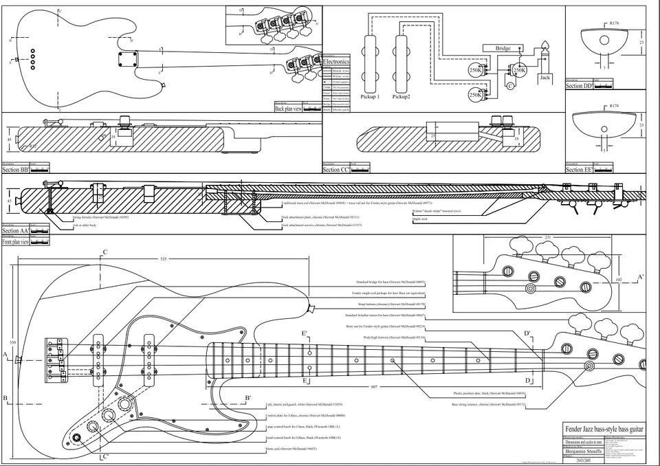 Style Fender Jazz bass