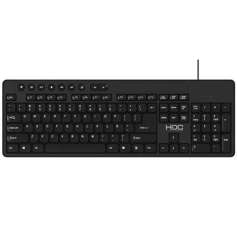 Teclado cableado hdc kb113 multimedia