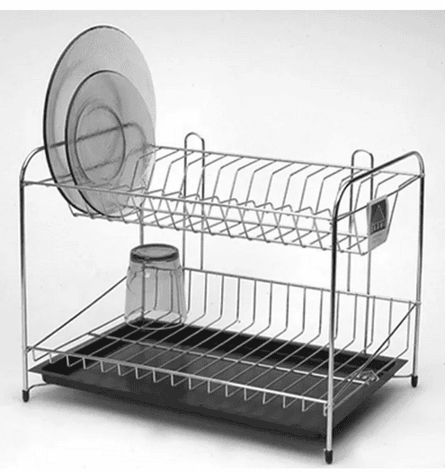 ESCURRIDOR DE 16 PLATOS GRIS CON BANDEJA REFORZADA