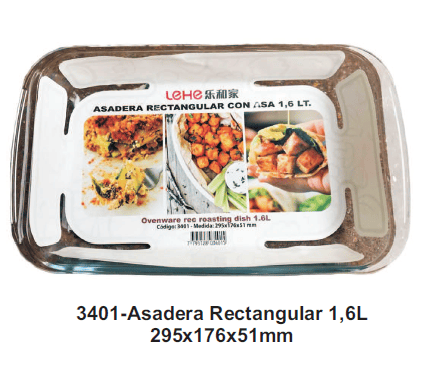 ASADERA VIDRIO TEMPLADO 1.6 L