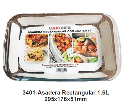 ASADERA VIDRIO TEMPLADO 1.6 L