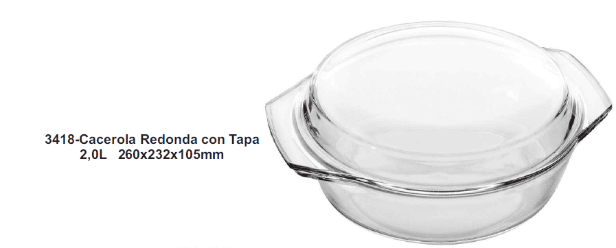 CACEROLA VIDRIO TEMPLADO
