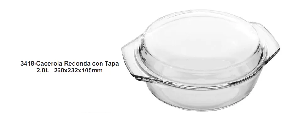 CACEROLA VIDRIO TEMPLADO