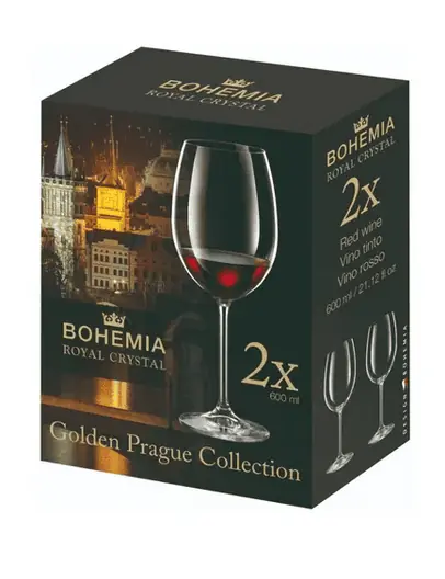 SET X 2 COPAS CRISTAL BOHEMIA 600 ML CAJA