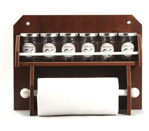 ESPECIERO X 6 MADERA CON PORTARROLLO