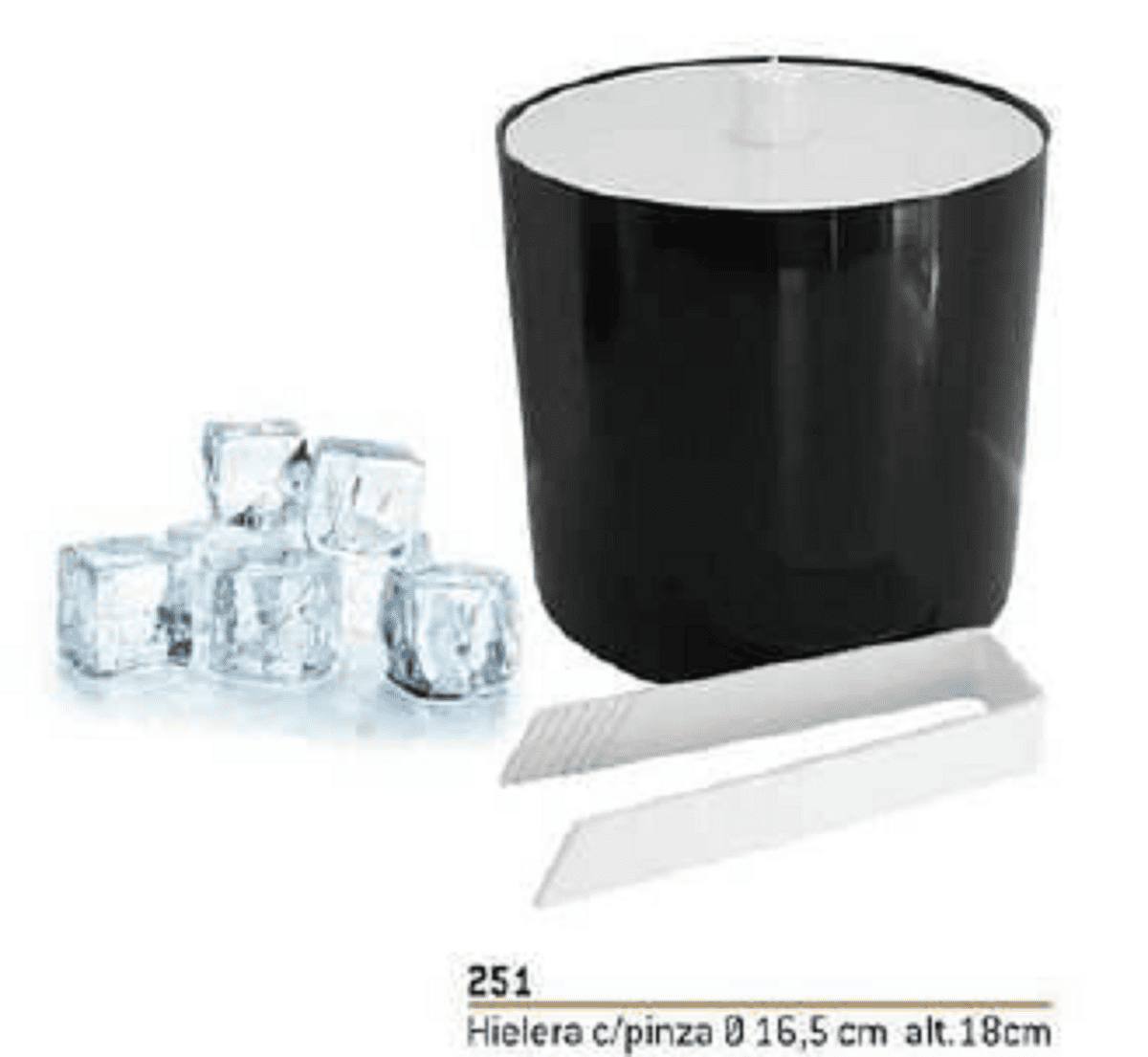 HIELERA PLASTICA CON PINZA HIELO