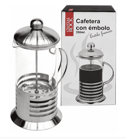 CAFETERA EMBOLO ACERO INOXIDABLE 350 ML