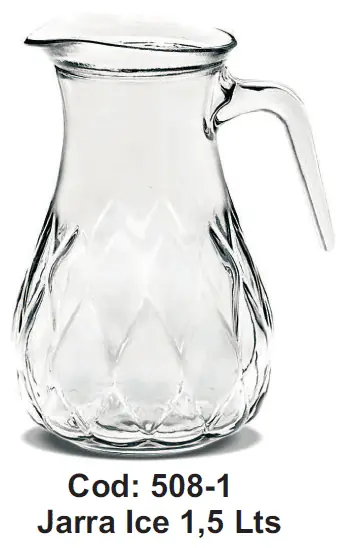 JARRA VIDRIO FACETADA ICE 1.5 L