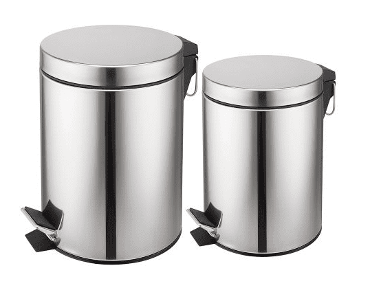 CESTO/ TACHO ACERO 12 L CON PEDAL TAPA ACERO