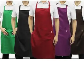 DELANTAL COCINA GABARDINA CON BOLSILLO COLORES