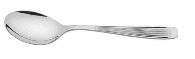 CUCHARA MESA ACERO INOXIDABLE RAYADA